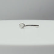 Minimalist 14K White Gold Diamond Engagement Ring, .25 CT Brilliant Solitaire, Size 6 1/4 US