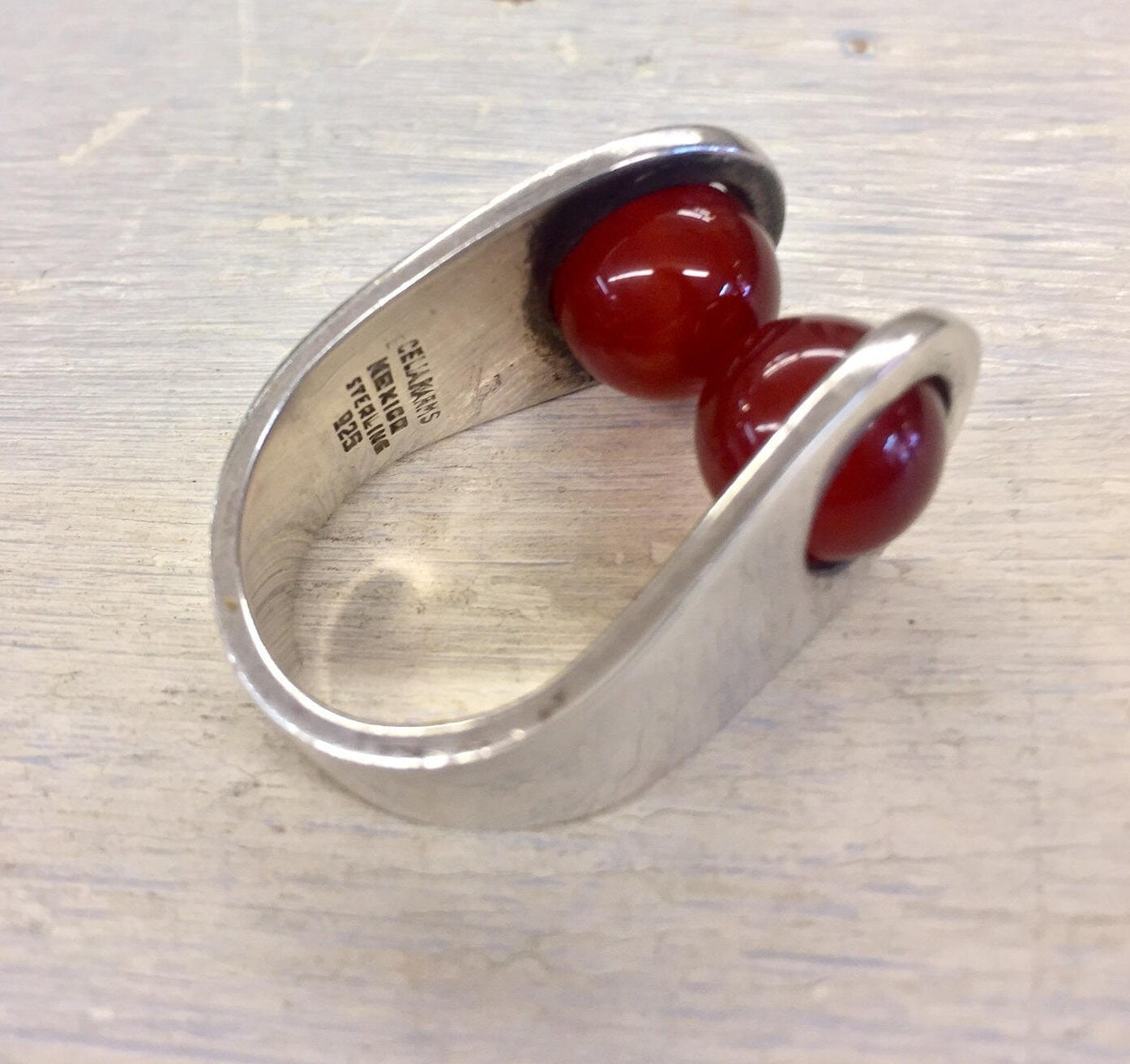 Sterling Jewelry | Sterling Silver Ring | Taxco Jewelry | Carnelian Stone | Celia Harms Jewelry | Vintage Jewelry | Vintage Ring | Ring