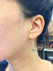 Vintage Silver Earrings, Pentagram Earrings, Peridot Jewelry, Vintage Jewelry, Sterling Silver, Statement Jewelry, Green Jewelry, Stars
