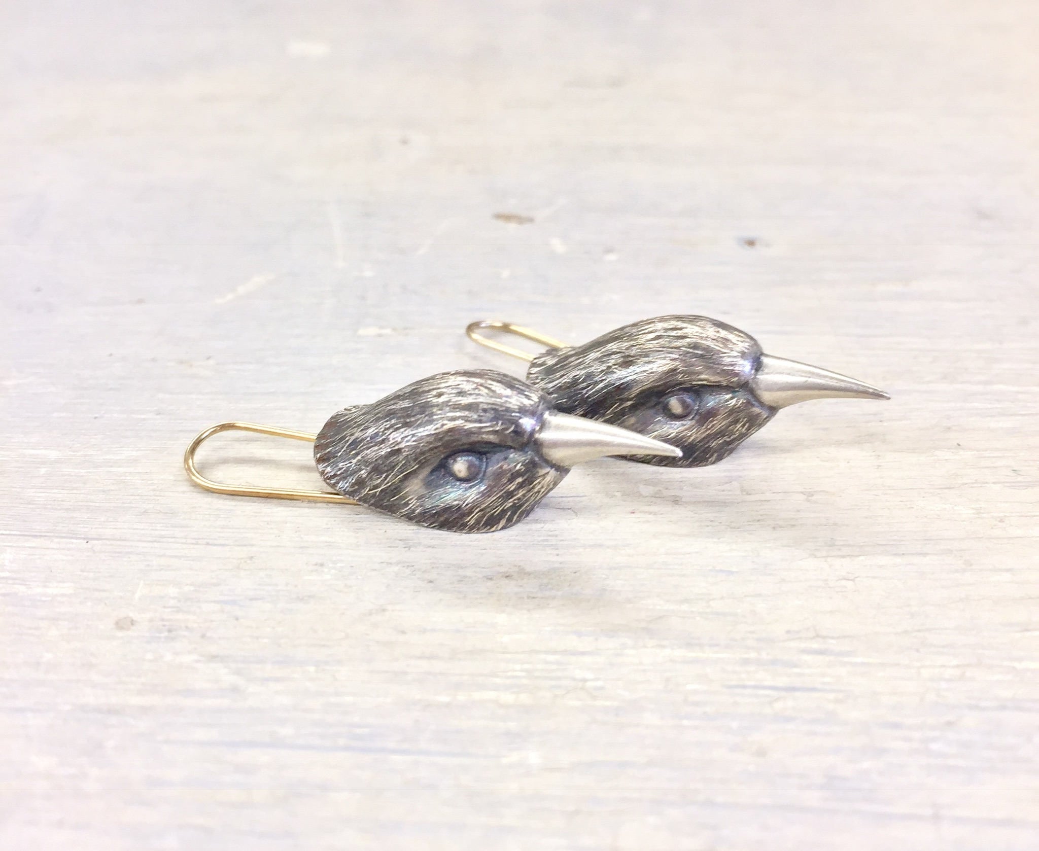 Sterling Silver Earrings | Rare Earrings | Bird Earrings | Raven Earrings | Vintage Jewelry | Vintage Earrings | Rare | Vintage | Earrings