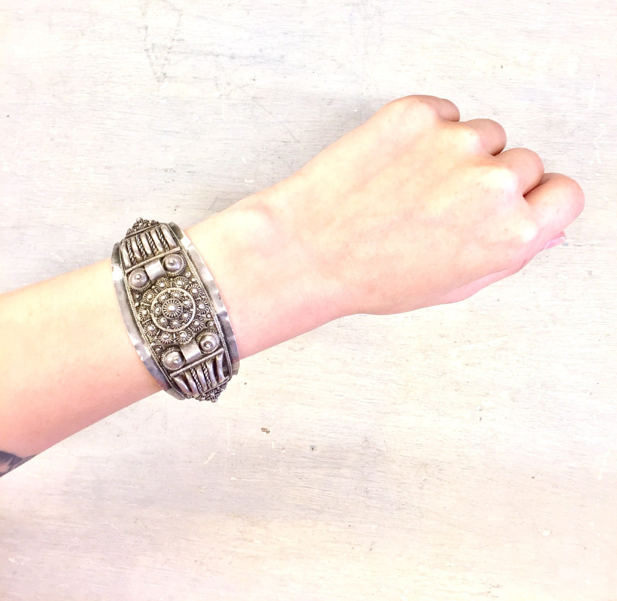 Sterling Jewelry | Sterling Silver | Cuff Bracelet | Vintage Bracelet | Vintage Cuff | Vintage Jewelry | Ornate Jewelry | 950 Silver | gift