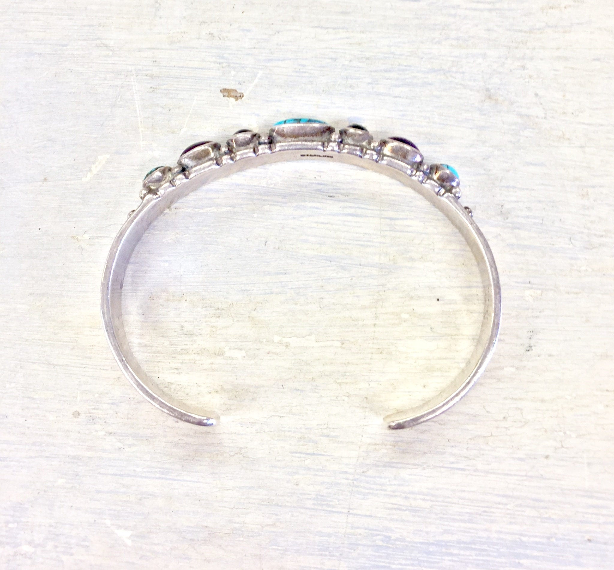 Sterling Bracelet | Cuff Bracelet | Silver Jewelry | Vintage Jewelry | Vintage Silver | Turquoise | Onyx | Purple | Vintage Turquoise