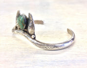Vintage Sterling Silver Cuff Bracelet | Vintage Jewelry | Turquoise Bracelet | south west Turquoise | Cuff Bracelet | Feather Jewelry | gift