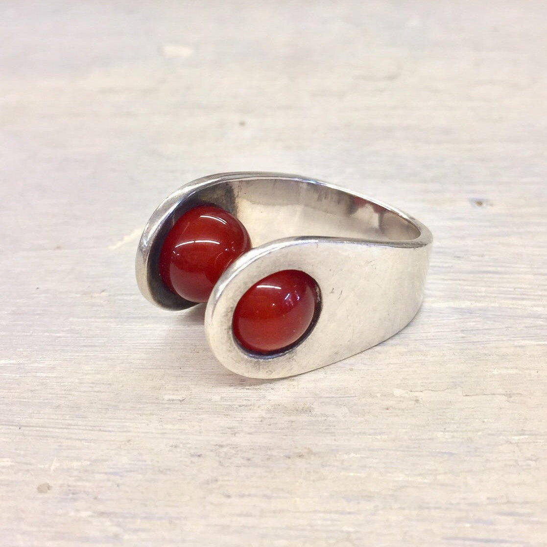 Sterling Jewelry | Sterling Silver Ring | Taxco Jewelry | Carnelian Stone | Celia Harms Jewelry | Vintage Jewelry | Vintage Ring | Ring