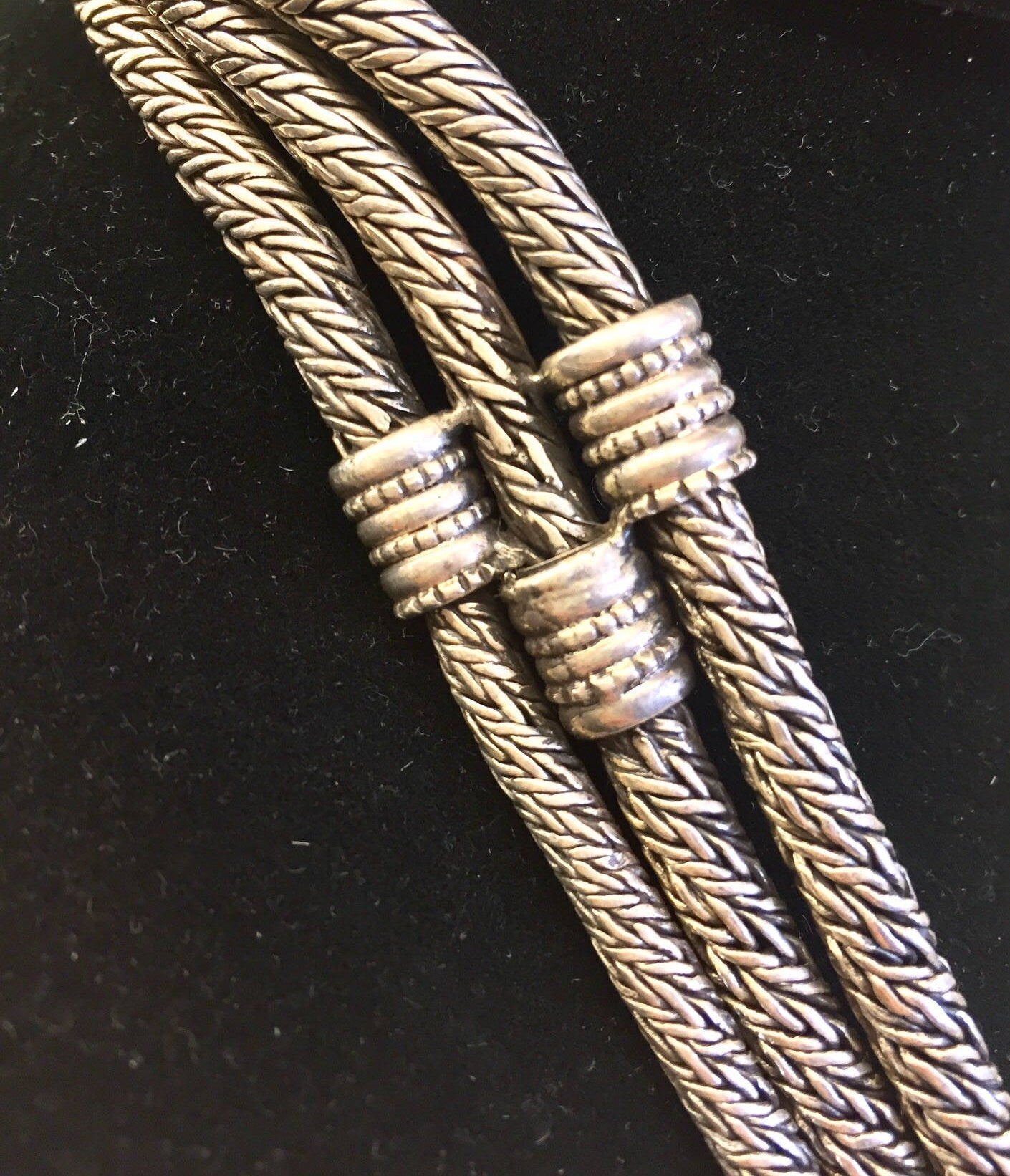 Vintage Silver Necklace, Large Necklace, Sterling Silver, Asian Jewelry, Multi Stranded Necklace, Statement Jewelry, Goddess Necklace