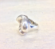 Vintage Sterling Silver Ring with Abstract Design, Cut Out Ring, Statement Jewelry