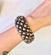Vintage Bracelet, Sterling Silver, Beaded Bracelet, Silver Beads, Threaded Bracelet, Large Bracelet, Vintage Jewelry, Asian Jewelry, Chunky