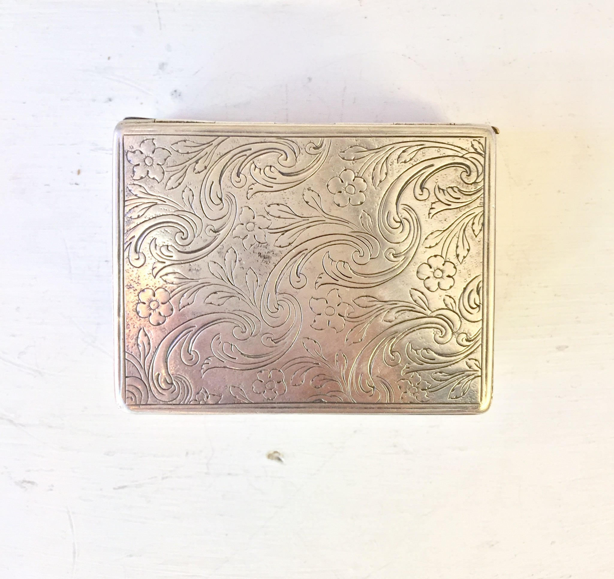 Silver Box | Sterling Trinket Box | Sterling Silver Box | Trinket Box | Etched Silver | Ornate Silver | Sterling Silver | Vintage Box |