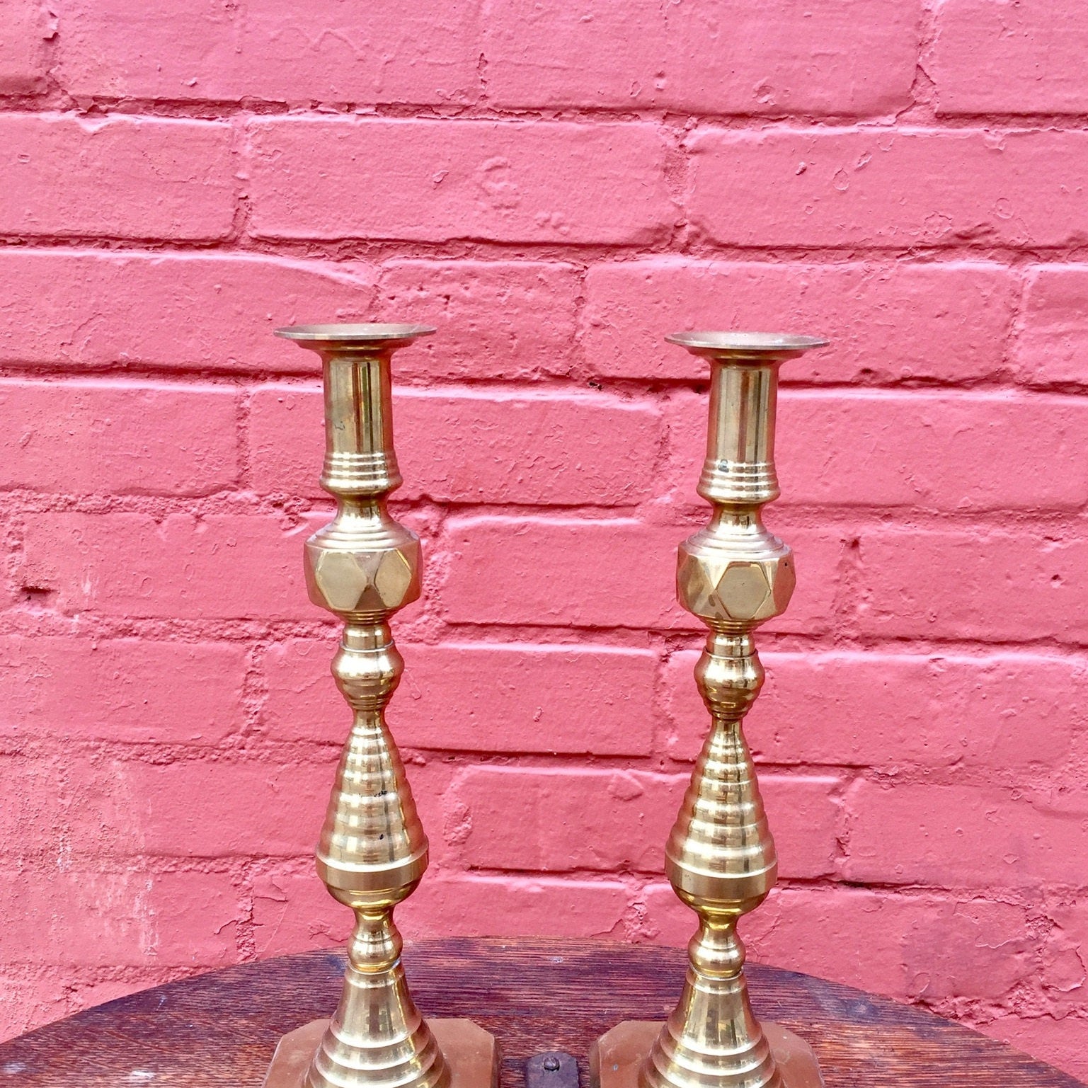 Vintage Brass Candlesticks | Pair of Brass Candlestick Holders | Vintage Home Decor | Boho Home | Brass Decor | Bohemian Style | Candles