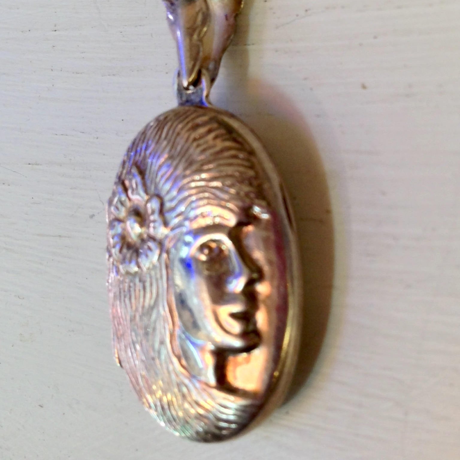 Vintage Silver Locket, Fairy Locket, Vintage Jewelry, Silver Pendant, Keepsake Jewelry, Sterling Silver, Vintage Necklace, Flower, Girl