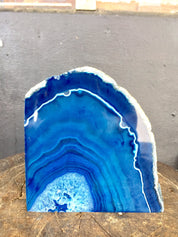 Geode Bookends | Geodes | Blue Agate Geodes | Blue Agate | Books | Book Ends | Vintage Book Ends | Blue Agate | Natural Stone Book Ends