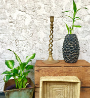 Vintage Vase | Vintage Home Decor | Black Ceramic Vase | Vase | Ceramic Vase | Ceramic | Vintage | Pineapple |