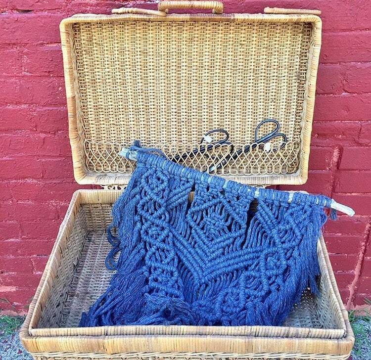 Vintage Wicker Briefcase | Midcentury | 1960's | Picnic Basket | Storage | Rattan | Rustic | Craft | Boho mcm | wicker luggage | travel |