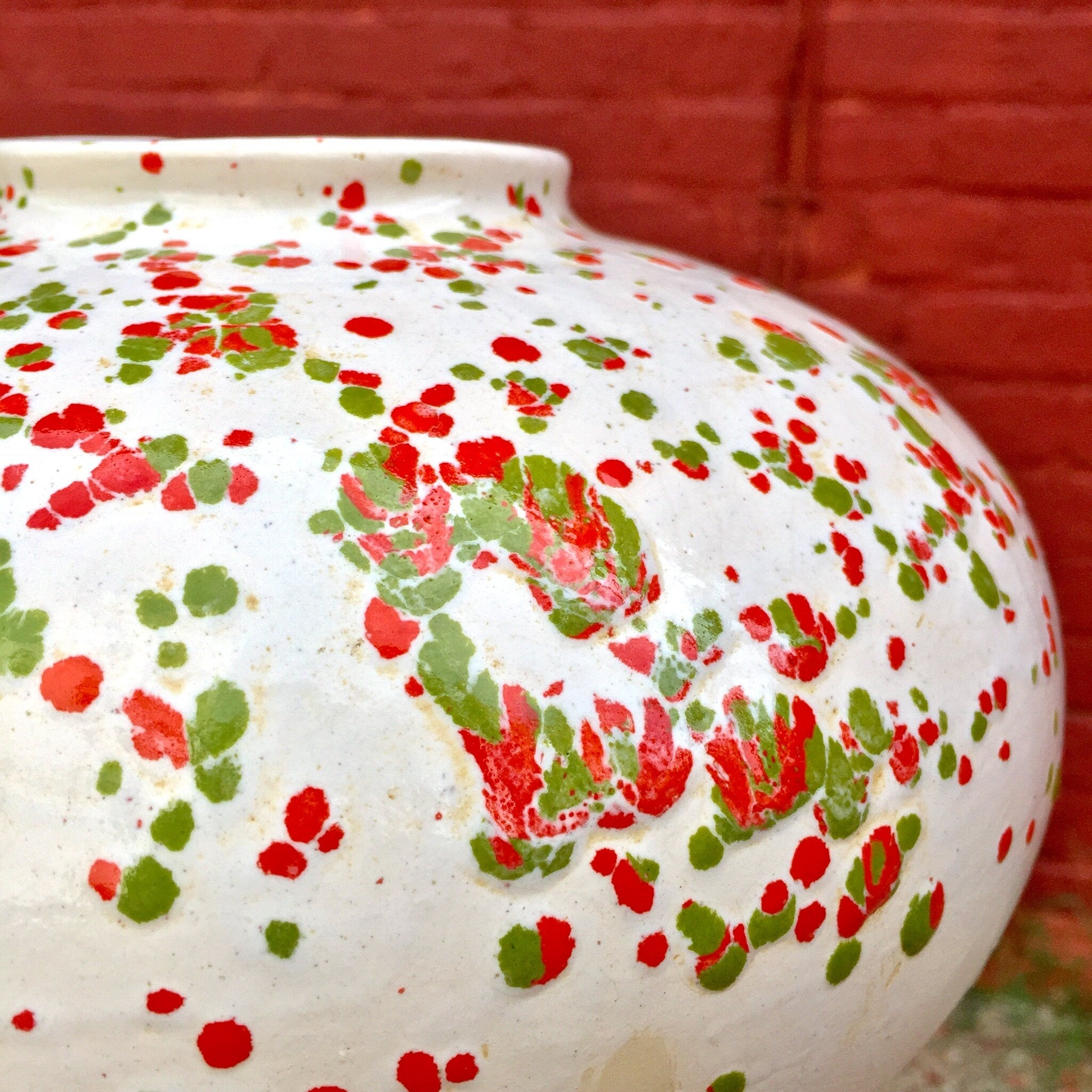 Splatterware Pot Vintage 60's Splatterware Planter - Green & Orange Decor – Good's Vintage