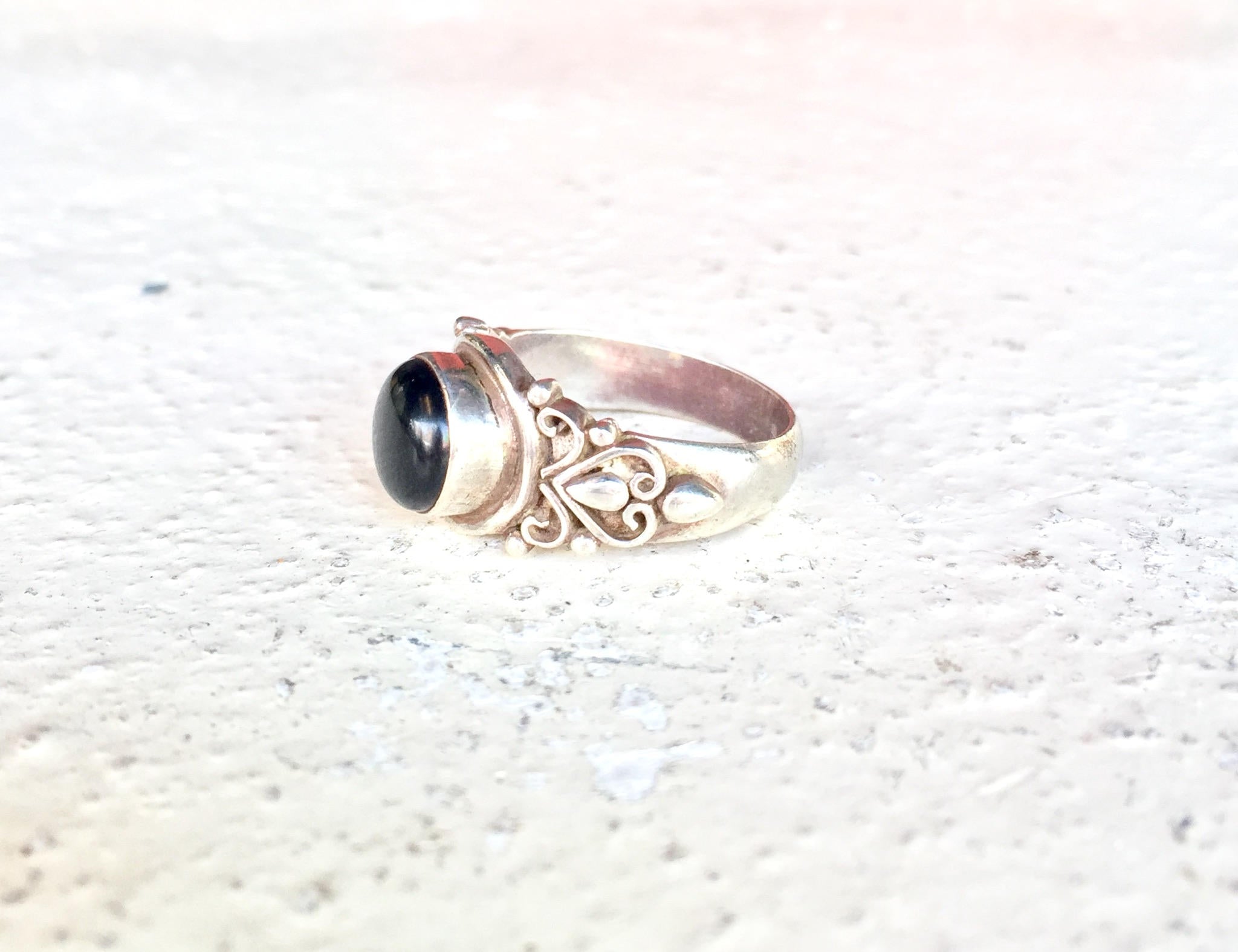 Vintage Ring | Sterling | Silver | Jewelry | Black Onyx | Ring