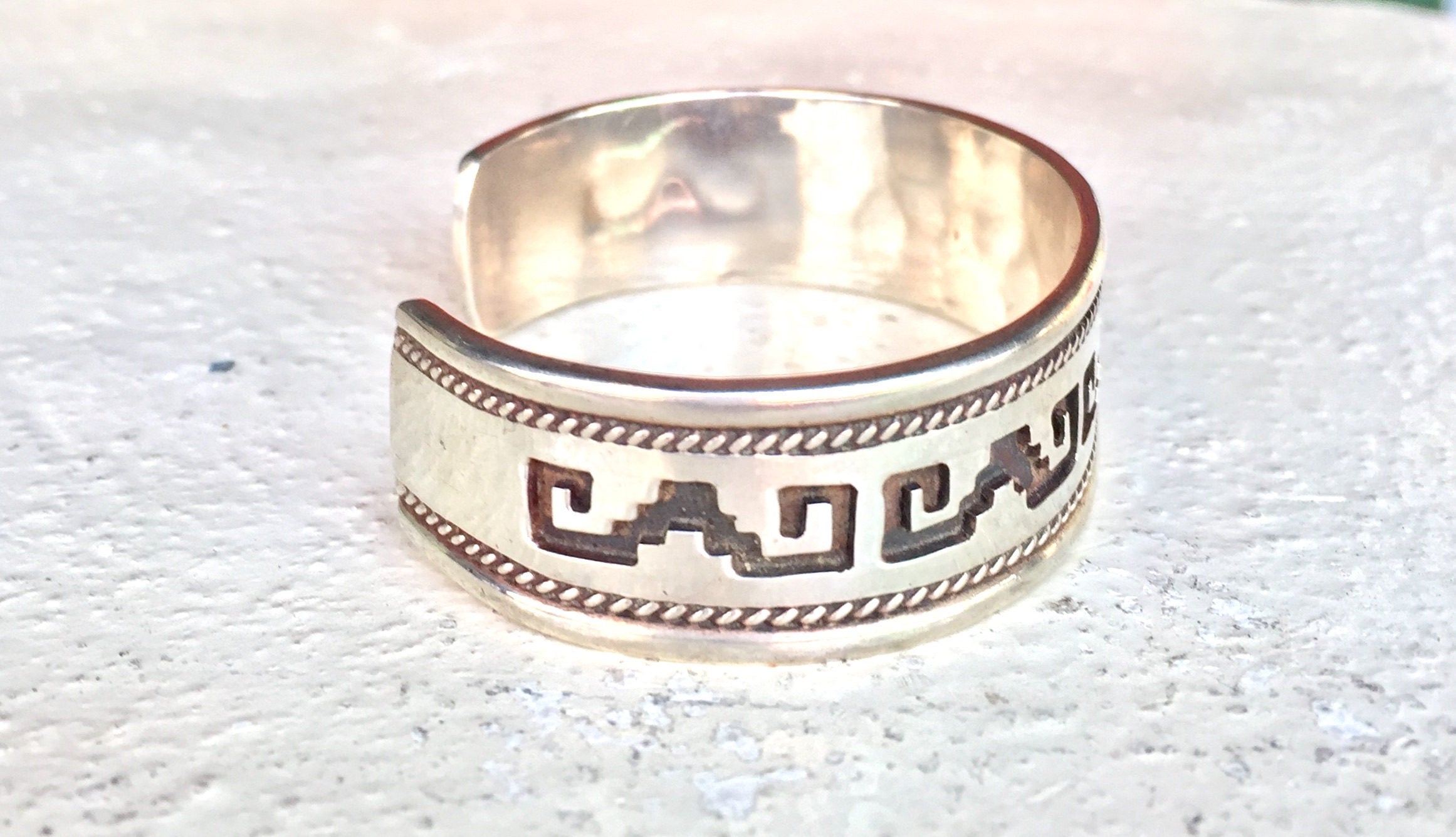 Sterling | Silver | Mexican | Aztec | Cuff | Bracelet | Jewelry | Vintage