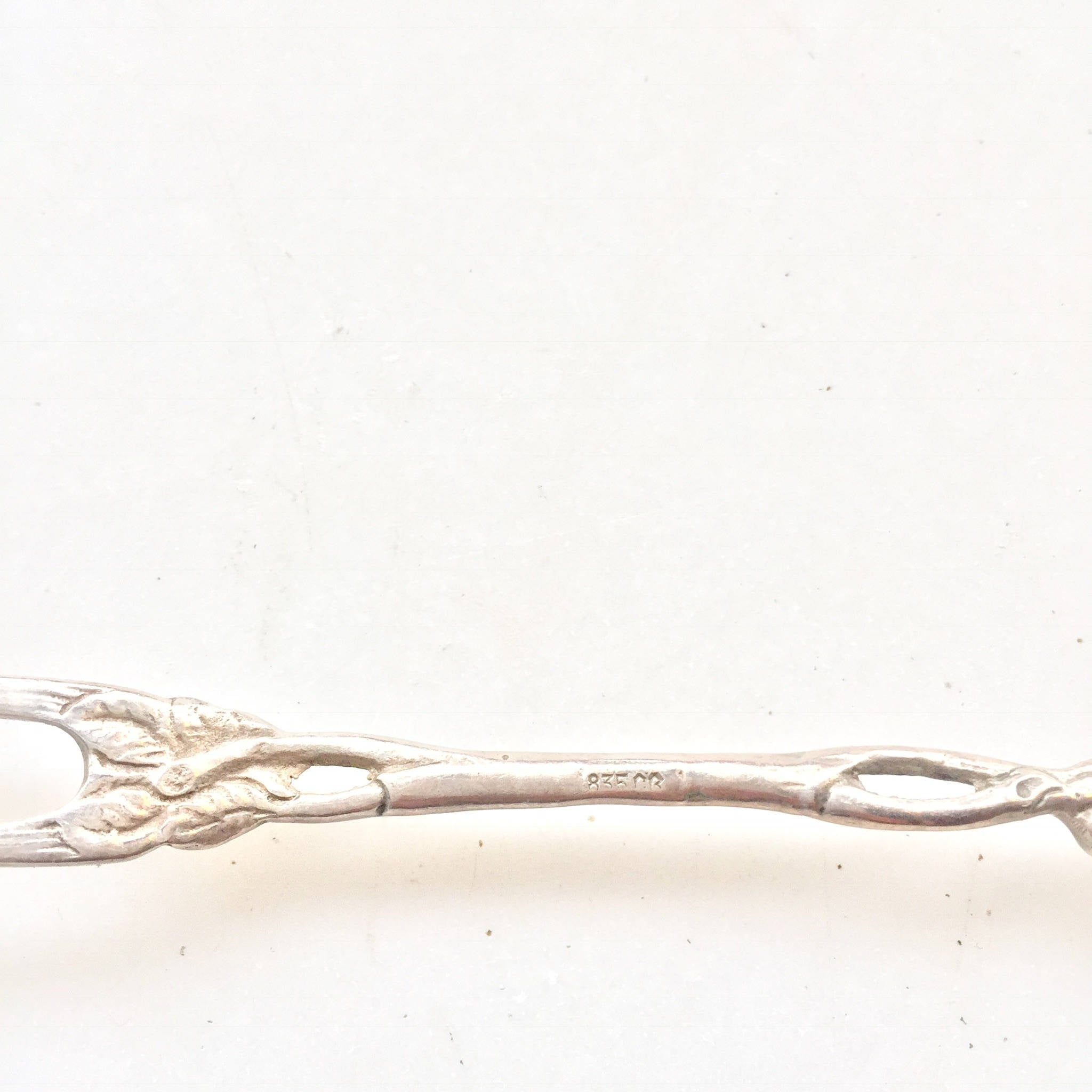 Antique Double Prong Fork | Cocktail Fork | Vintage Flatware | Sterling Silver | Pickle | Olive | Two Prongs | Ornate | Rose