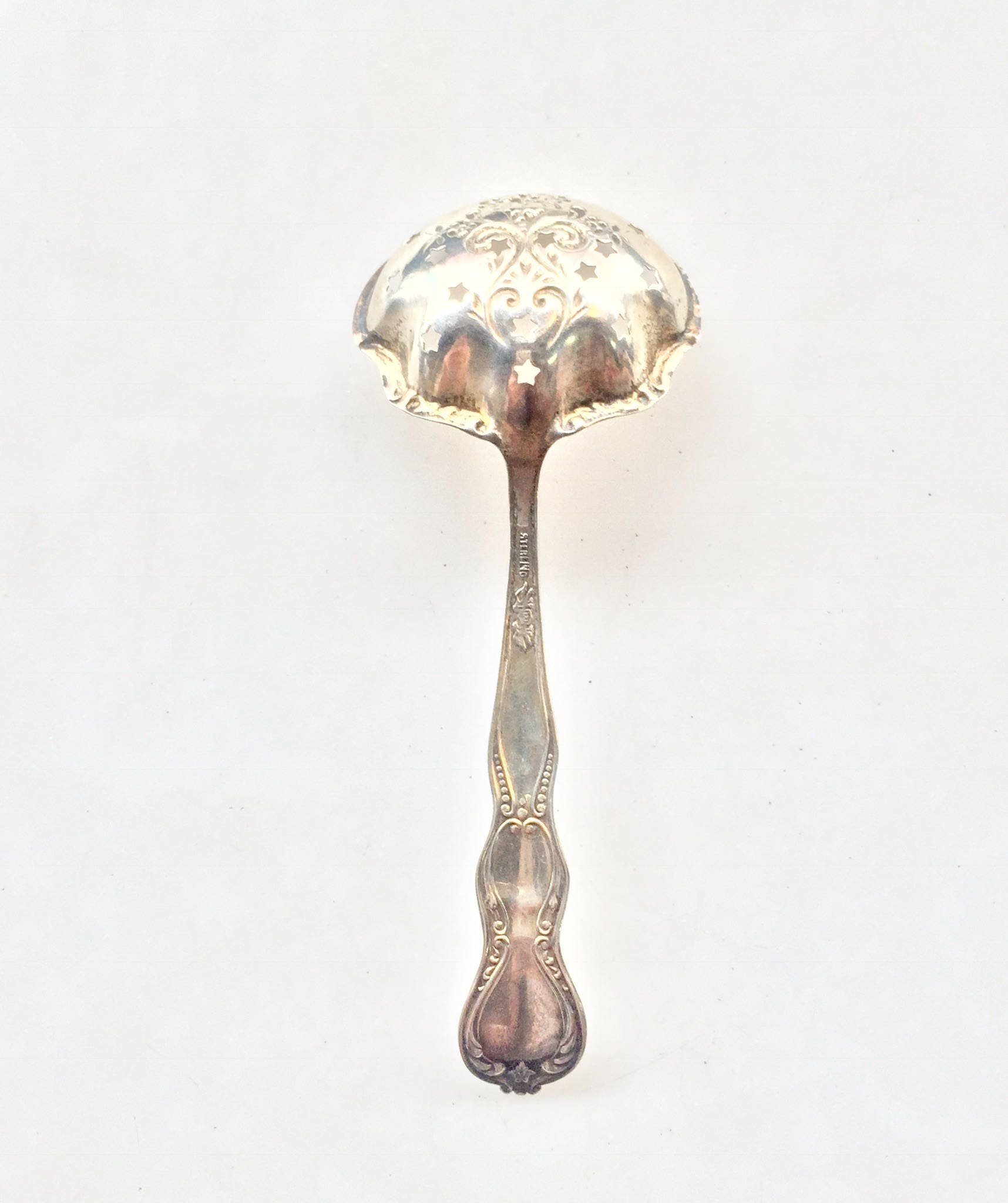 Antique Sugar Sifting Spoon | Sterling Silver | Pierced Spoon | Early 1900's | Vintage Silverware | Housewarming Gift | Manchester Silver