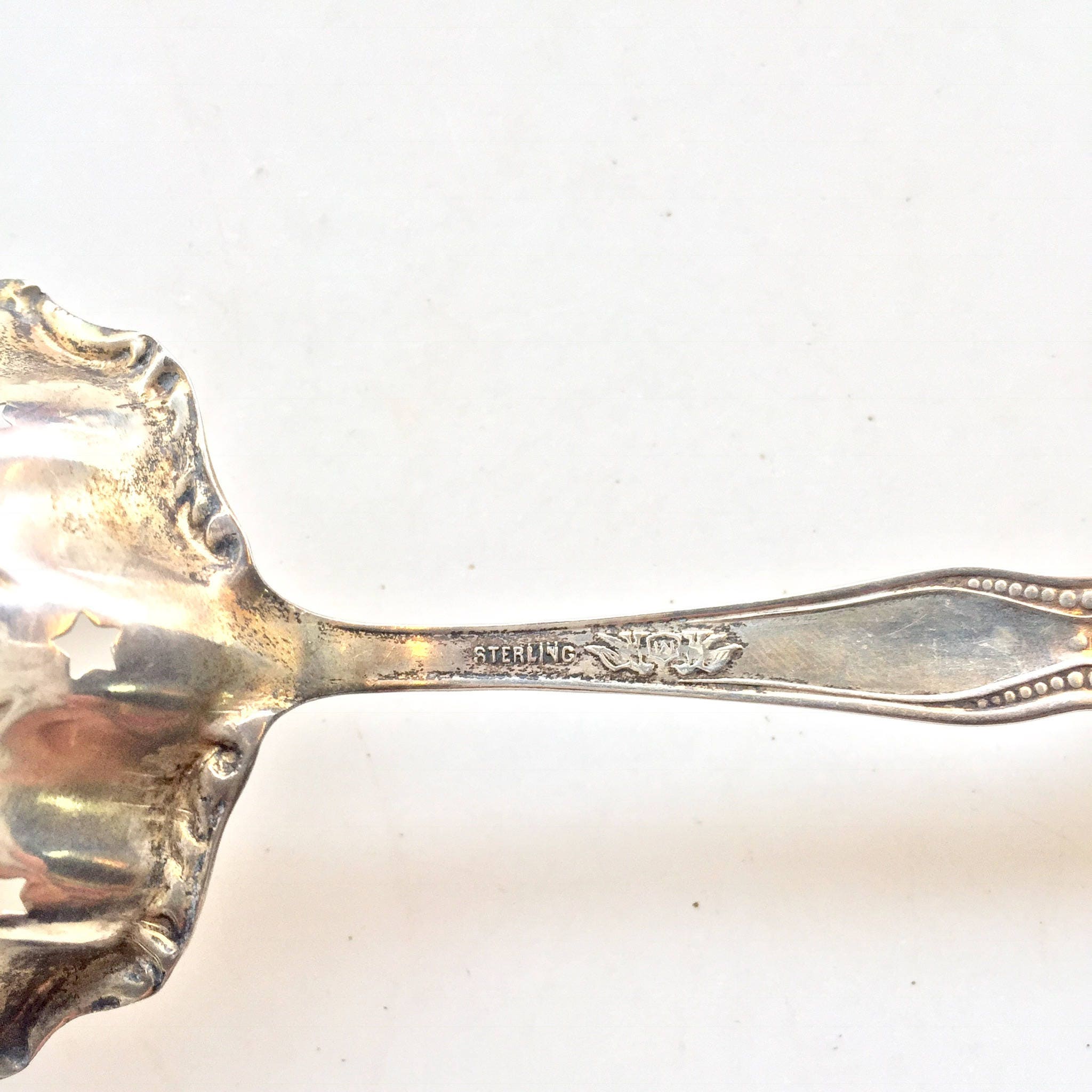 Antique Sugar Sifting Spoon | Sterling Silver | Pierced Spoon | Early 1900's | Vintage Silverware | Housewarming Gift | Manchester Silver