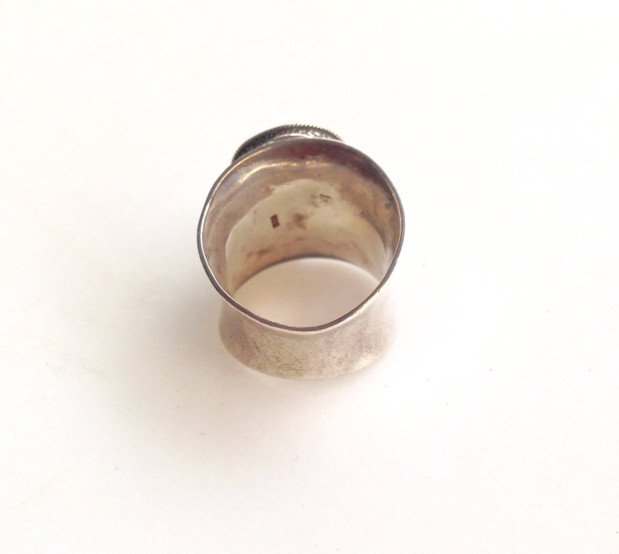Vintage Face Ring | 925 Silver | Happy face | Antique Silver | Vintage Jewlery | Large Ring | moon face | cosmic | sterling silver