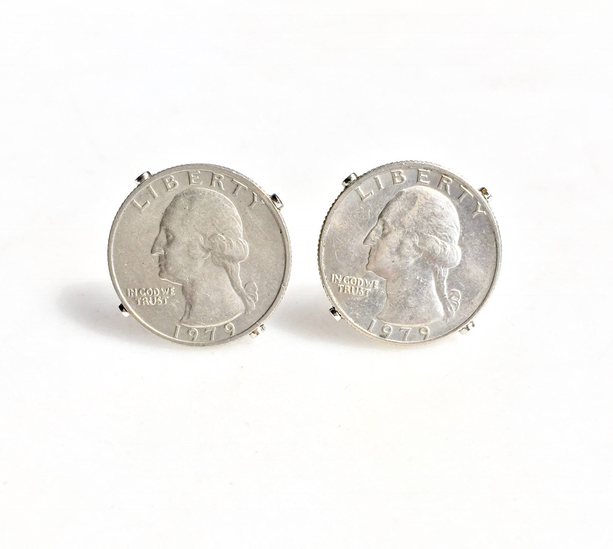 Quarter Coin Cuff Links | 1979 Quarter | Menswear | US Coin | Gift | Jewelry For Men | Vintage Jewelry | Coin Jewelry | coin | cufflinks |