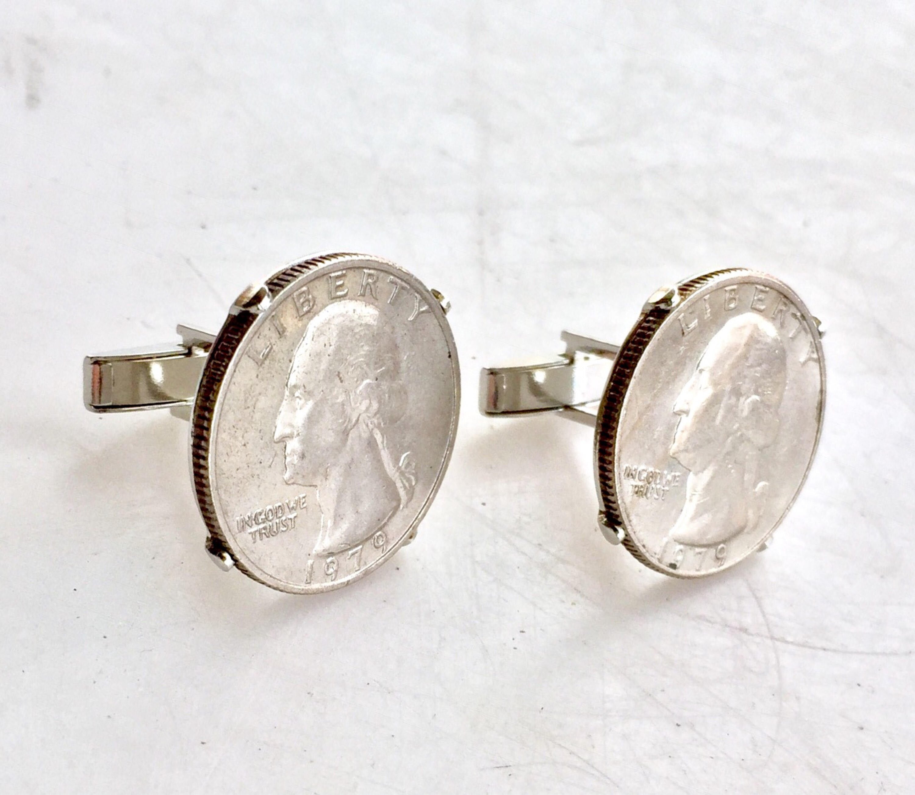 Quarter Coin Cuff Links | 1979 Quarter | Menswear | US Coin | Gift | Jewelry For Men | Vintage Jewelry | Coin Jewelry | coin | cufflinks |