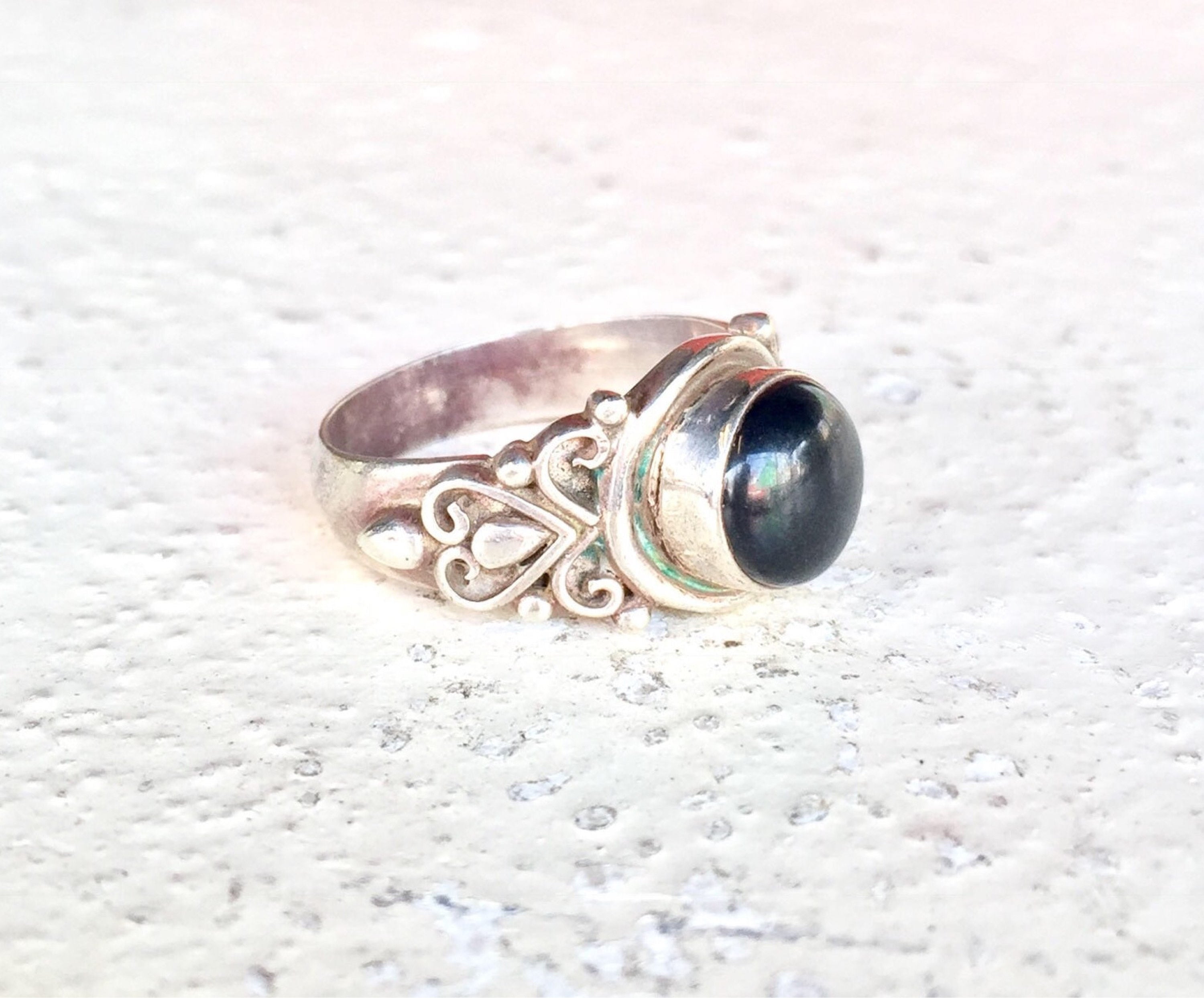 Vintage Ring | Sterling | Silver | Jewelry | Black Onyx | Ring