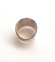 Large Southwestern Ring | Vintage Silver Jewlery | Detailed Stone Ring | Geometric Silver | Vintage Accessories | Silver Turquoise Ring |