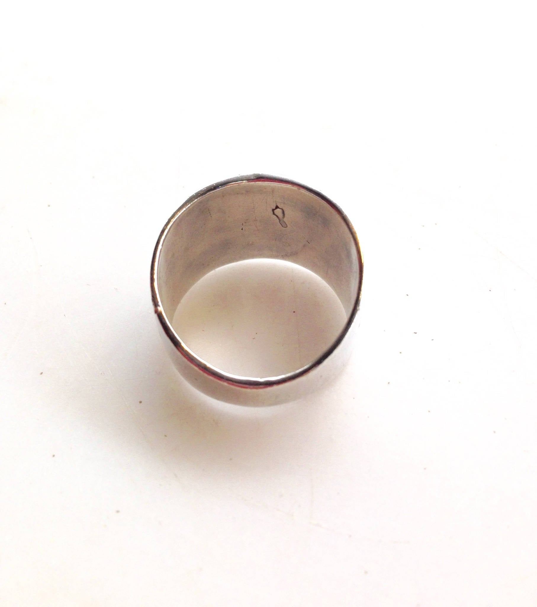 Large Southwestern Ring | Vintage Silver Jewlery | Detailed Stone Ring | Geometric Silver | Vintage Accessories | Silver Turquoise Ring |