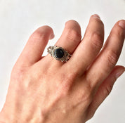 Black Onyx | Sterling Silver | Vintage Jewelry | Mexican Made | Ring | Jewelry | black stone | filagree |925 | ring| silver ring| vintage