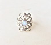 Opal ring | Vintage Ring | Jewelry | Natural Stone | Sterling Silver | 925 | Butterfly | Flower ring | ring | sterling ring| silver ring