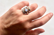 Opal ring | Vintage Ring | Jewelry | Natural Stone | Sterling Silver | 925 | Butterfly | Flower ring | ring | sterling ring| silver ring