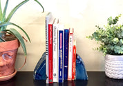 Geode Bookends | Geodes | Blue Agate Geodes | Blue Agate | Books | Book Ends | Vintage Book Ends | Blue Agate | Natural Stone Book Ends