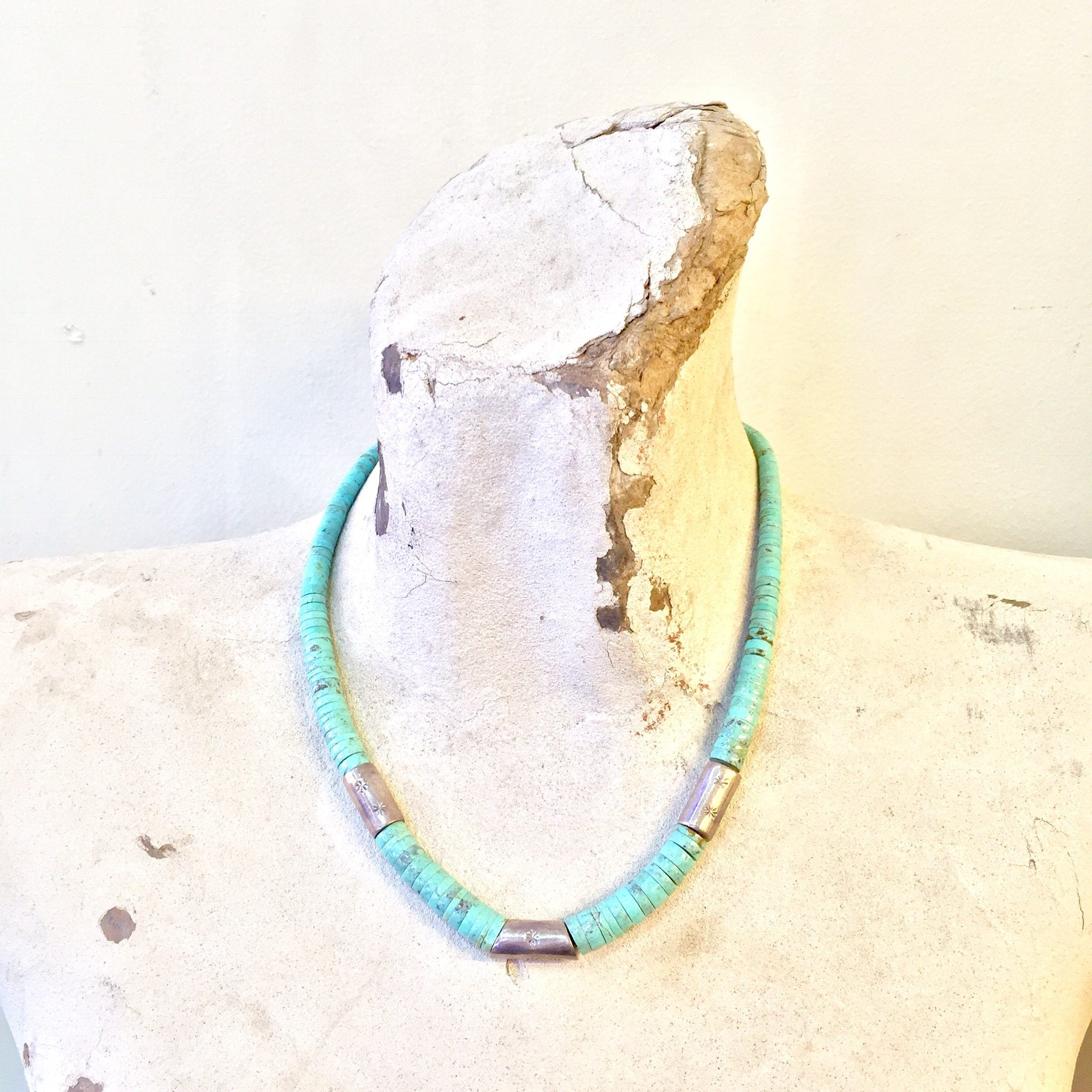 Vintage Turquoise Necklace | Bohemian Jewelry | Vintage Jewelry | Sterling Silver | 925 | Boho Jewelry | Handmade | Gift For Her | Silver