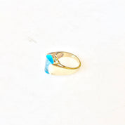 Vintage Blue Topaz Ring | 10 Karat Yellow Gold | 10K | Vintage Jewelry | Blue Stone | Natural Stone | Engagement Ring | Gift for Her | Ring