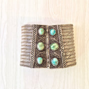Middle Eastern Sterling Silver | Filagree Design | Turquoise Jewlery | Statement Bracelet | Sterling Silver | Ethnic Jewelry | Gift Idea