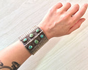 Middle Eastern Sterling Silver | Filagree Design | Turquoise Jewlery | Statement Bracelet | Sterling Silver | Ethnic Jewelry | Gift Idea