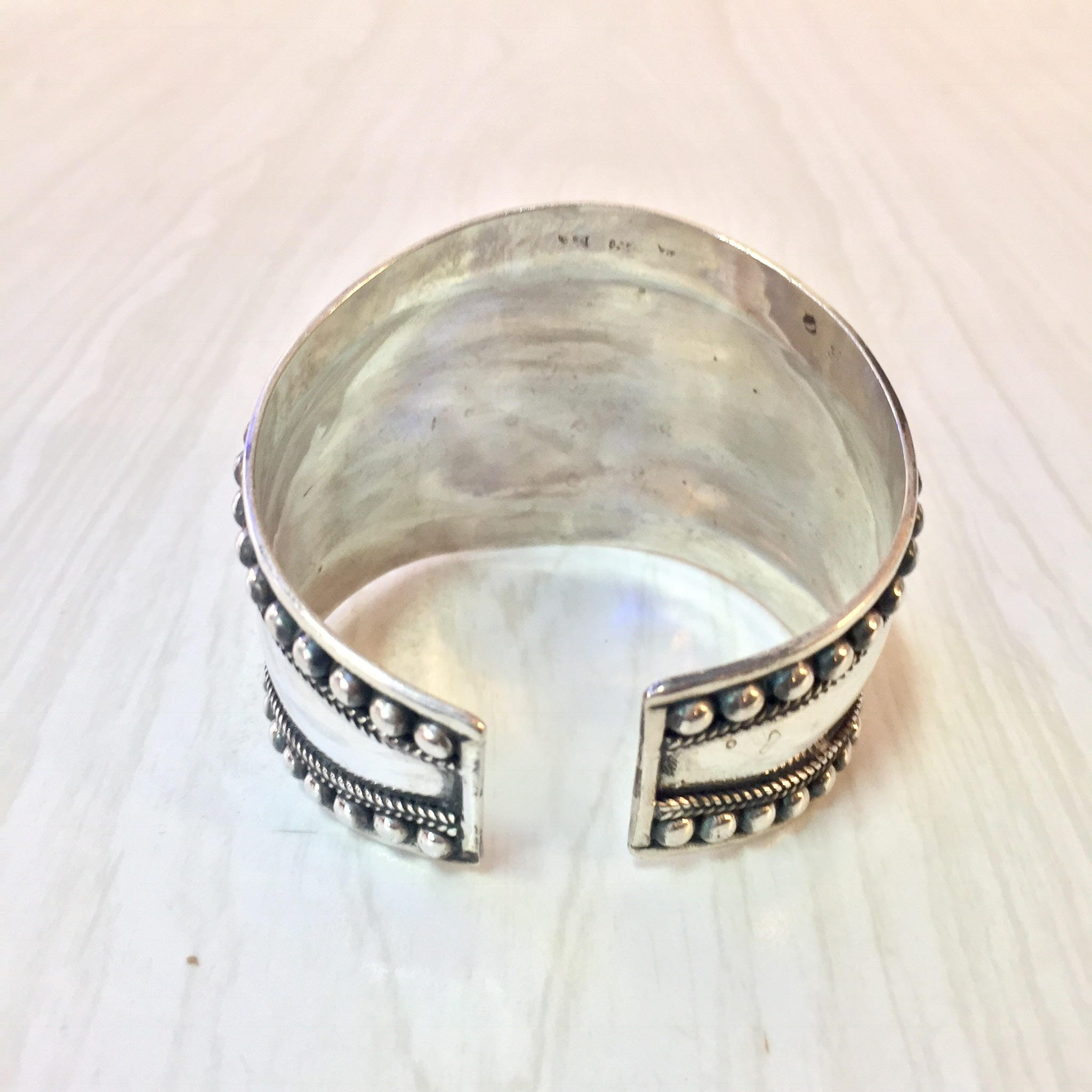 Black Onyx Cuff Bracelet | Sterling Silver Jewelry | Southwestern Style | Vintage Jewelry | Ethnic | Tribal Style | Gift For Her | Onyx