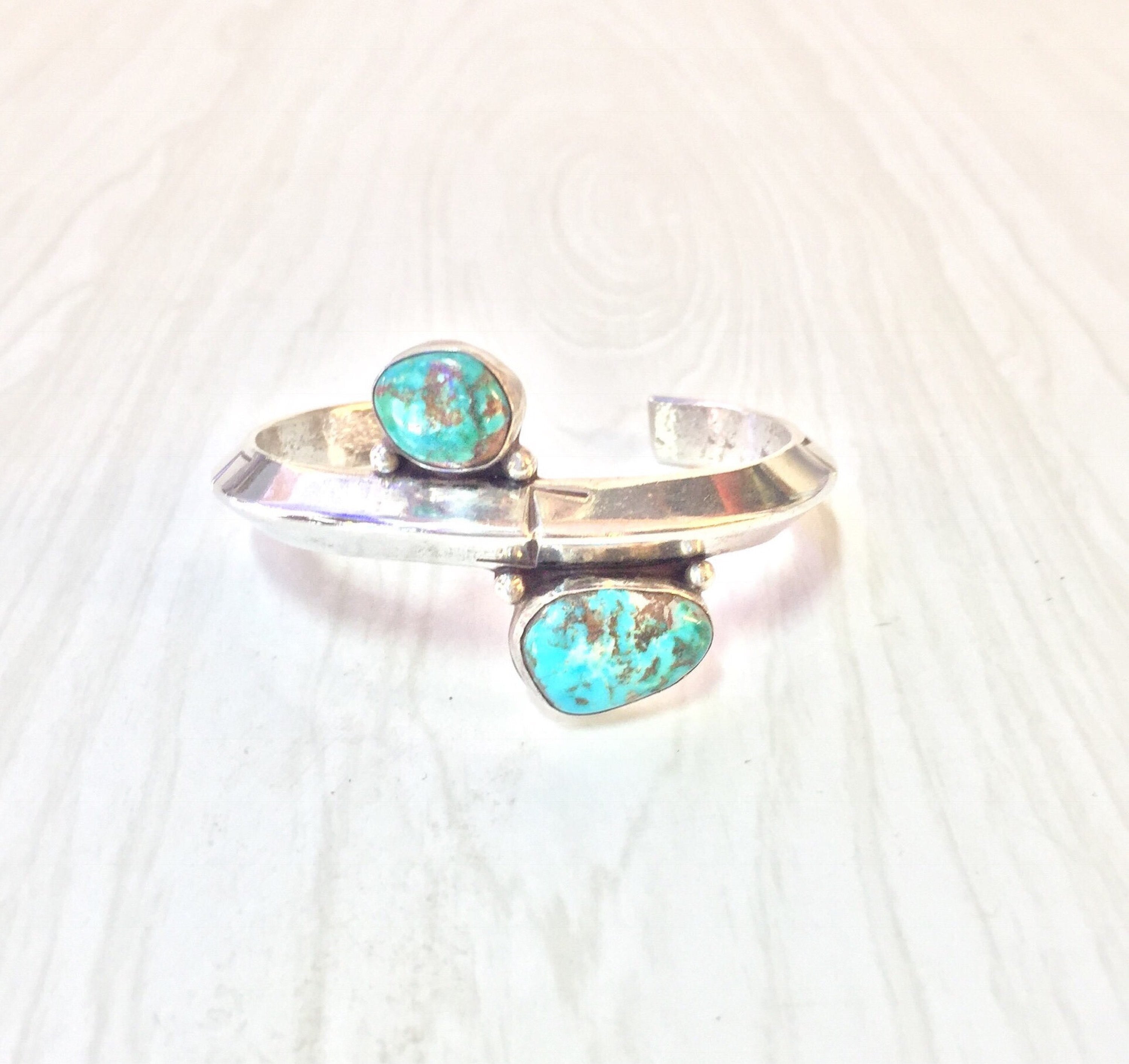 Southwestern Style Turquoise Cuff Bracelet | Sterling Silver Jewelry | Turquoise Bracelet | Solid Silver | Turquoise Beads | Gift for Her |