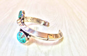 Southwestern Style Turquoise Cuff Bracelet | Sterling Silver Jewelry | Turquoise Bracelet | Solid Silver | Turquoise Beads | Gift for Her |