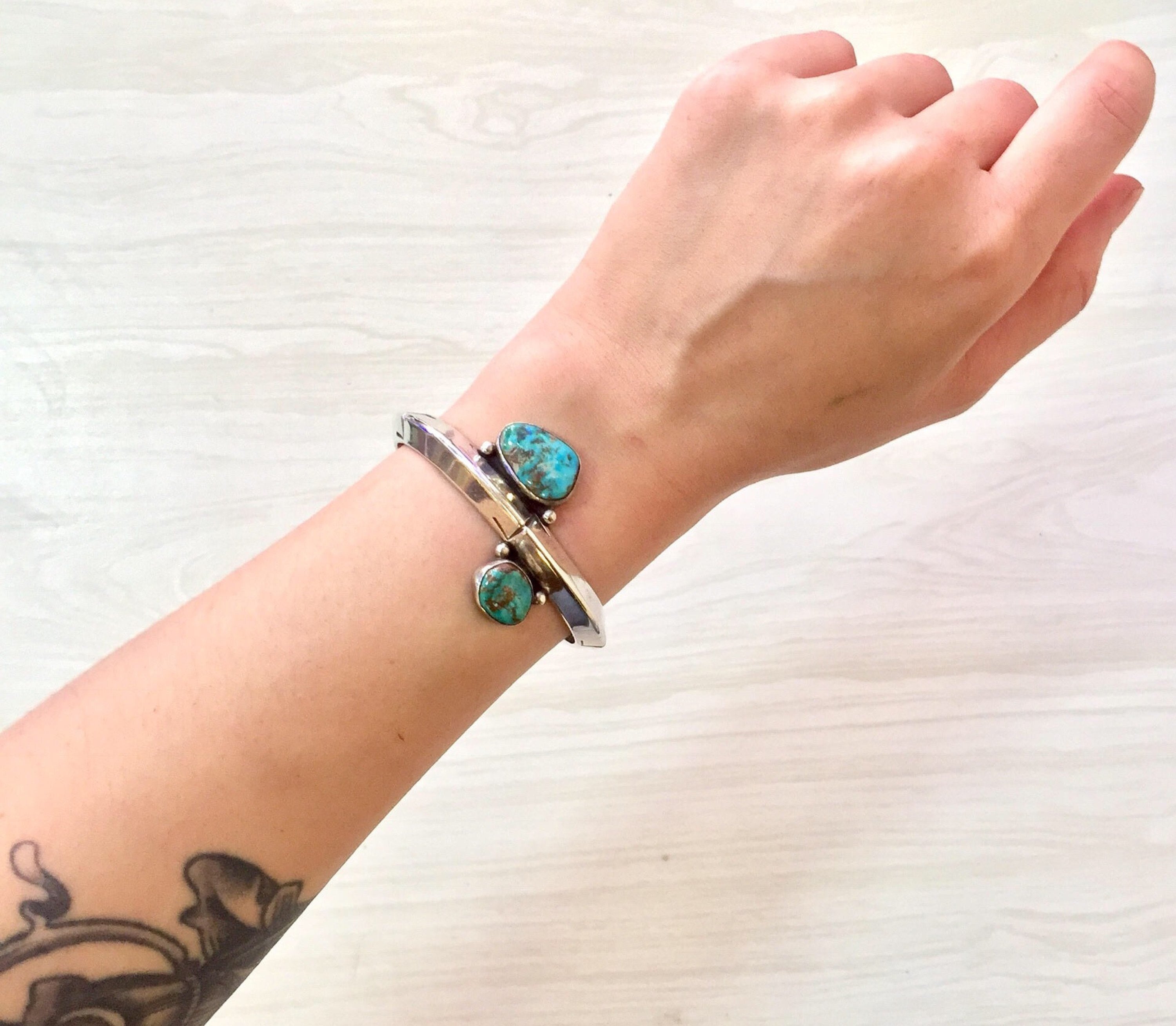 Southwestern Style Turquoise Cuff Bracelet | Sterling Silver Jewelry | Turquoise Bracelet | Solid Silver | Turquoise Beads | Gift for Her |