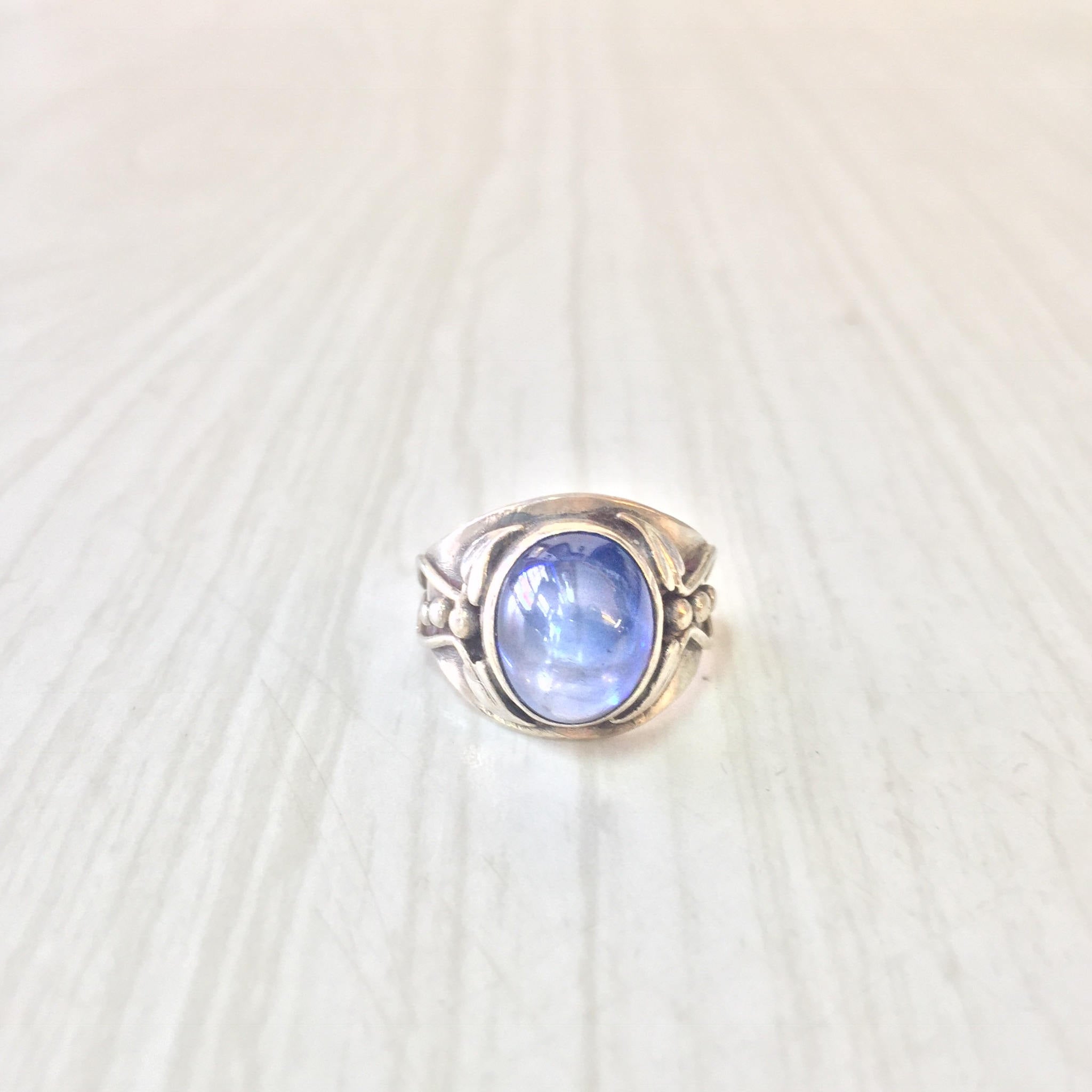 Oval Blue Spinal Cabochon | Sterling Silver Ring | Silver Jewelry | Vintage Ring | Blue Stone | Gift for Her | Engagement Ring | Vintage