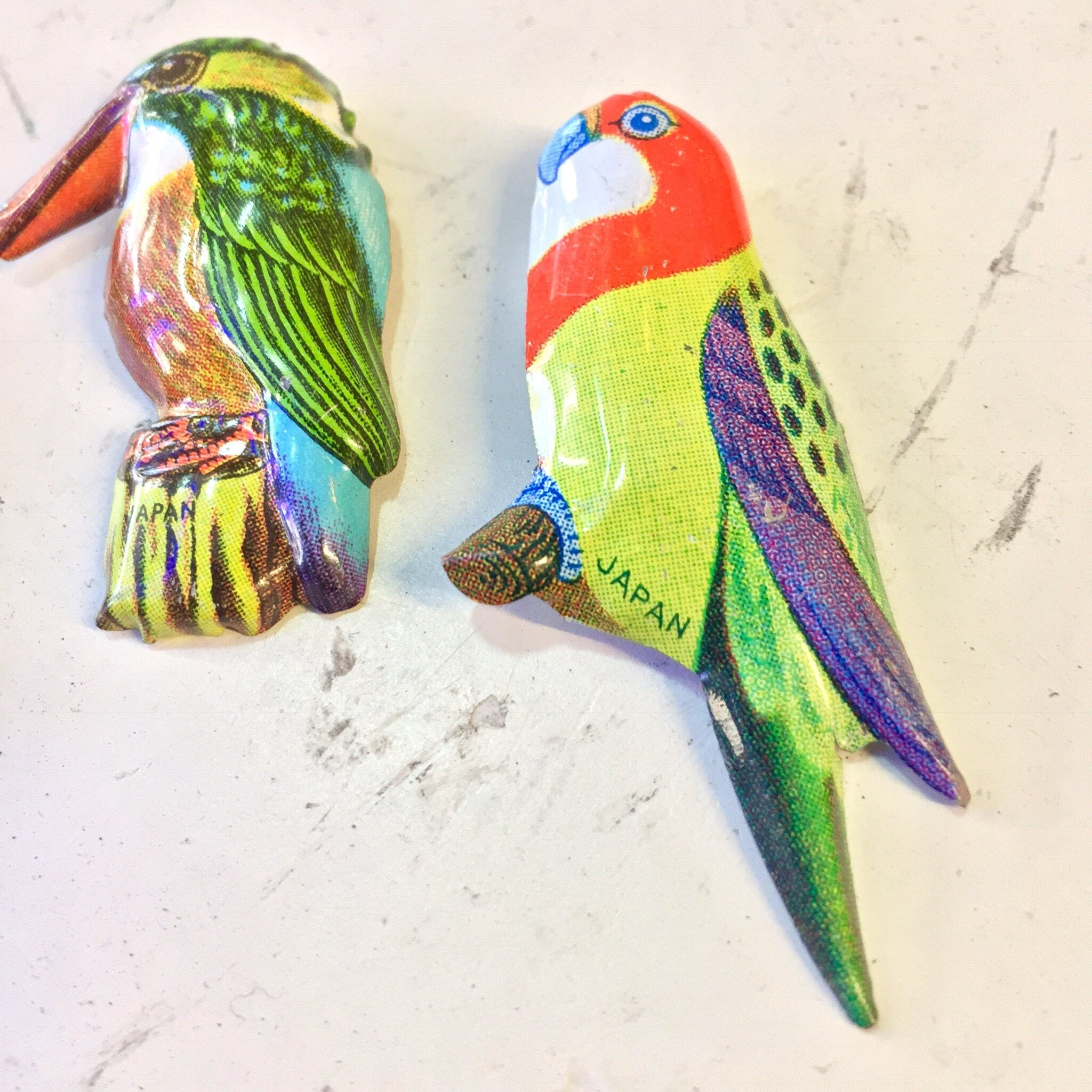 Vintage Metal Bird Pins | Bird Brooch | Set of Three Pins | Vintage Pin | Brooch | Bird | Tropical Birds | Japan |