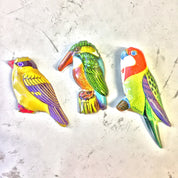 Vintage Metal Bird Pins | Bird Brooch | Set of Three Pins | Vintage Pin | Brooch | Bird | Tropical Birds | Japan |