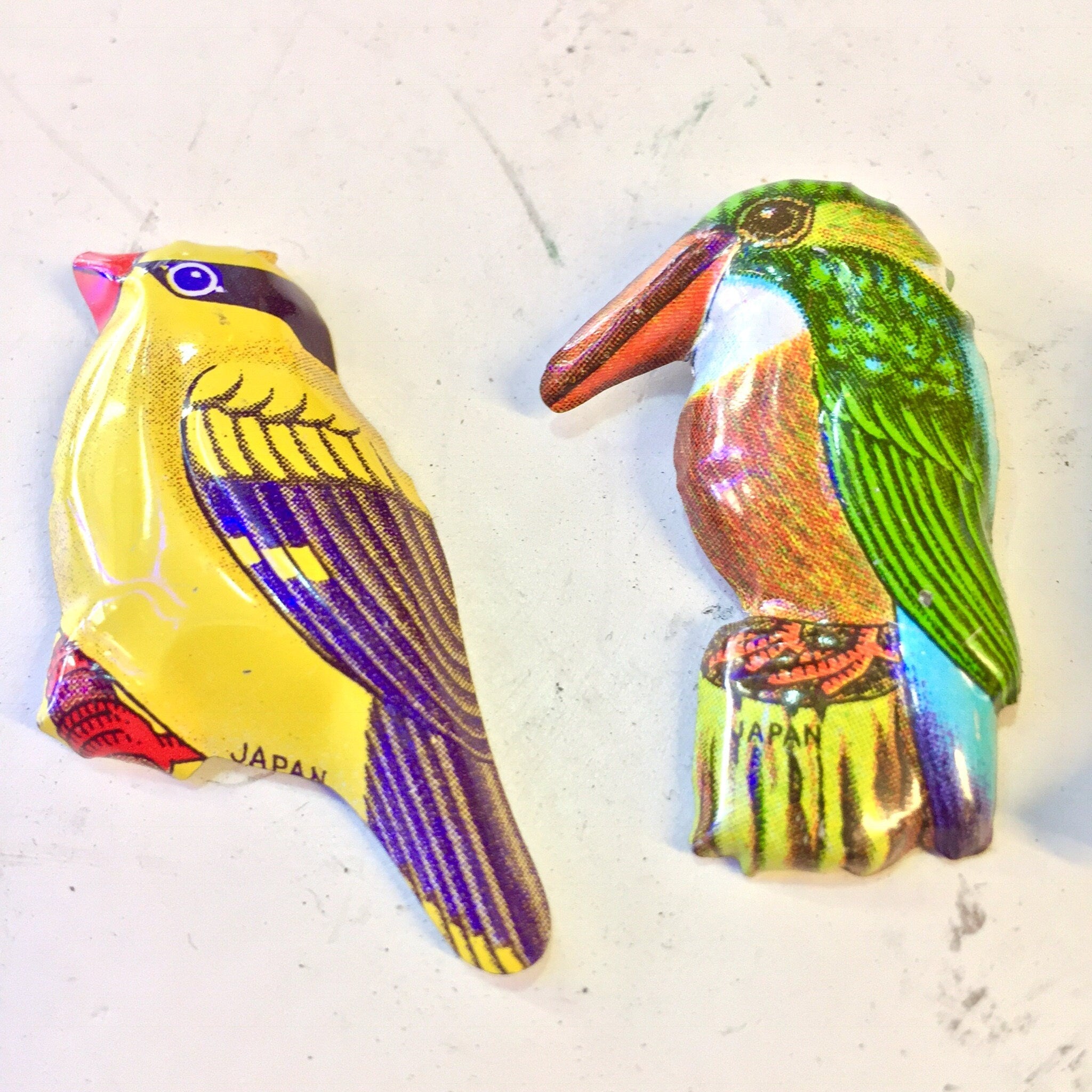 Vintage Metal Bird Pins | Bird Brooch | Set of Three Pins | Vintage Pin | Brooch | Bird | Tropical Birds | Japan |