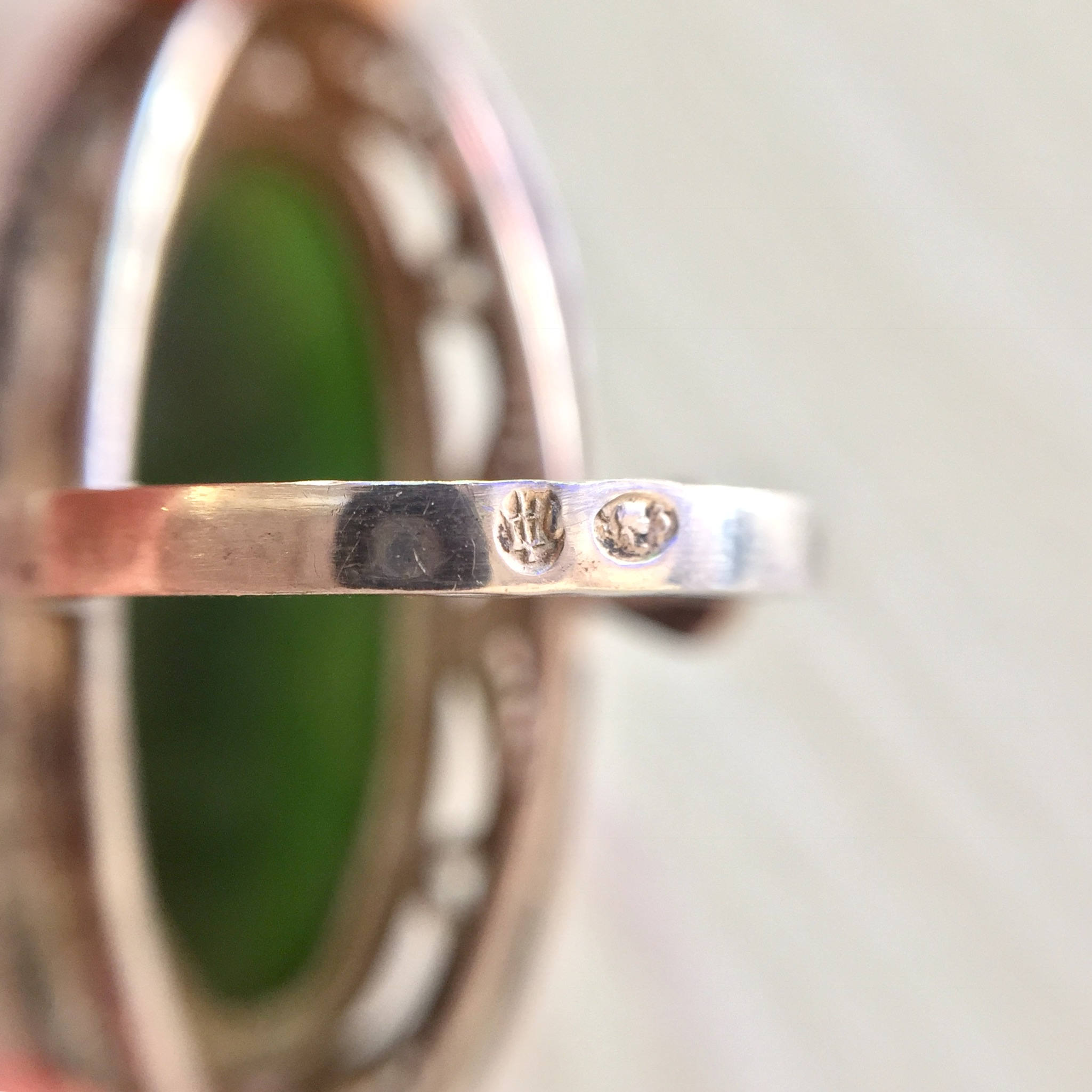 Sterling Silver Ring Jade | Jade cabochon | Jade Jewelry | Filagree | Vintage Ring | Jewelry | Gift for Her | Statement Ring