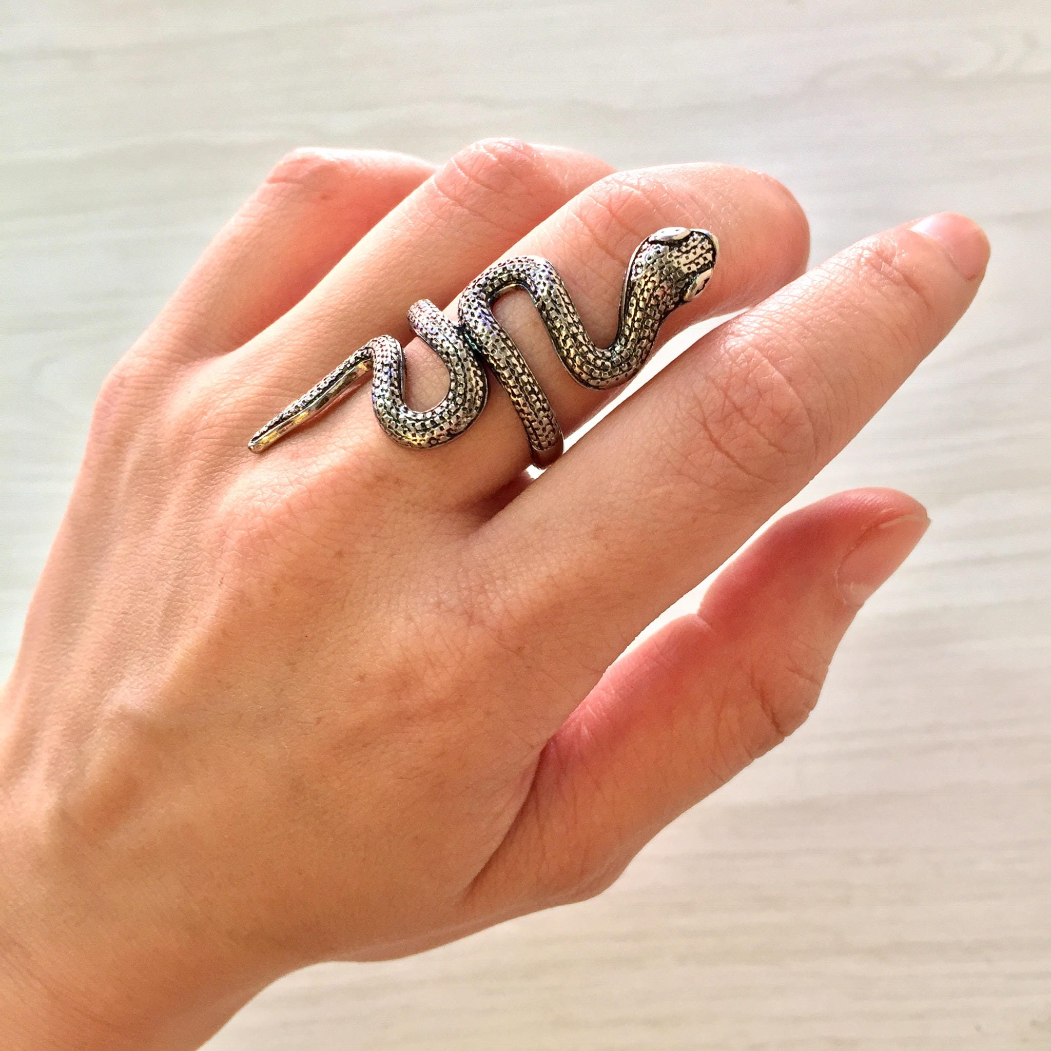 Boho Snake Ring | Snake Ring | Snake Ring | Vintage style Jewelry | gift for her | Silver Tone | Statement Jewelry | Hippie Jewelry | gift