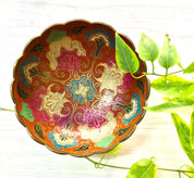 Indian Brass Enamel Bowl | Pedestal Bowl | Made in India | Enameled Bowl | Home Decor | Housewarming Gift | Boho Decor | Decorative Bowl