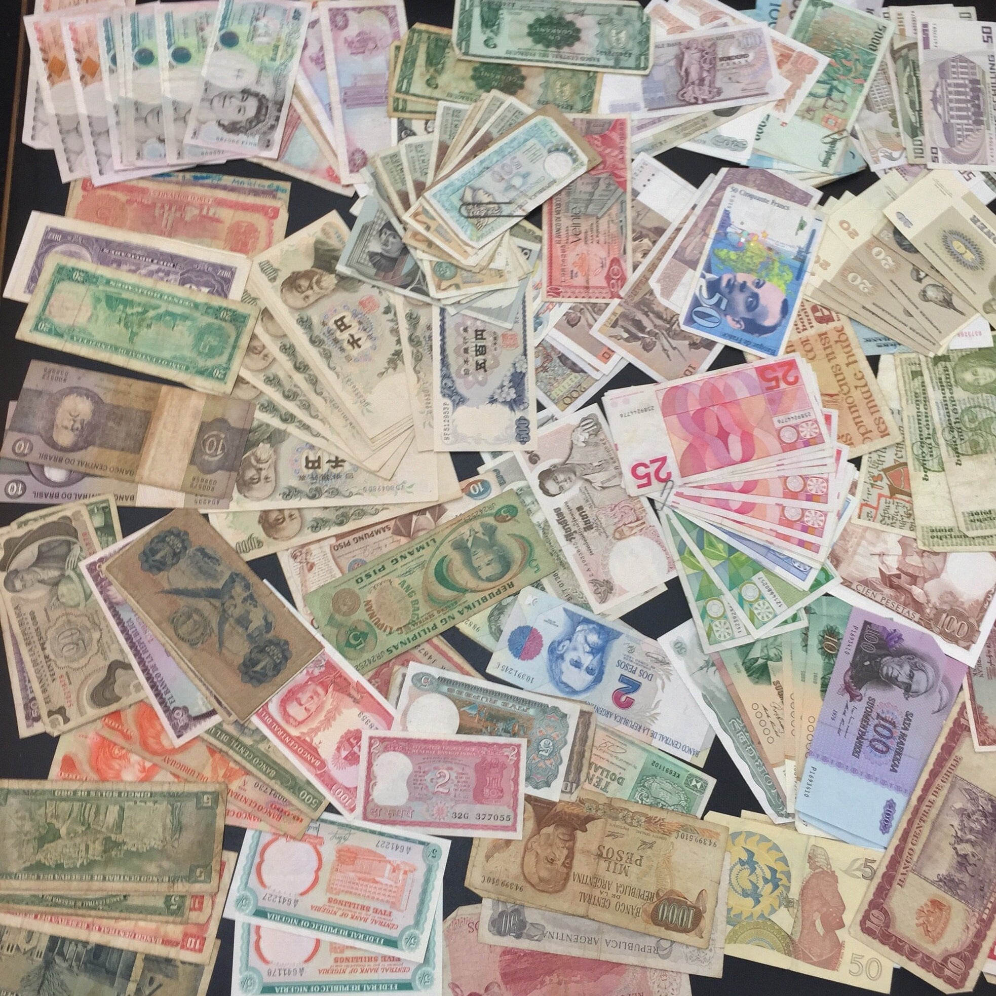 Vintage foreign currency | authentic | paper money | old money | cash | scrapbook | foreign currency | crafts and supplies | scrapbooking |