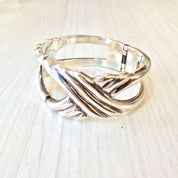 Vintage Sterling Silver Hinged Bangle | Silver Cuff Bracelet | Vintage Jewelry | 925 bracelet | Gift for Her | Boho Jewelry | Bohemian |Cuff